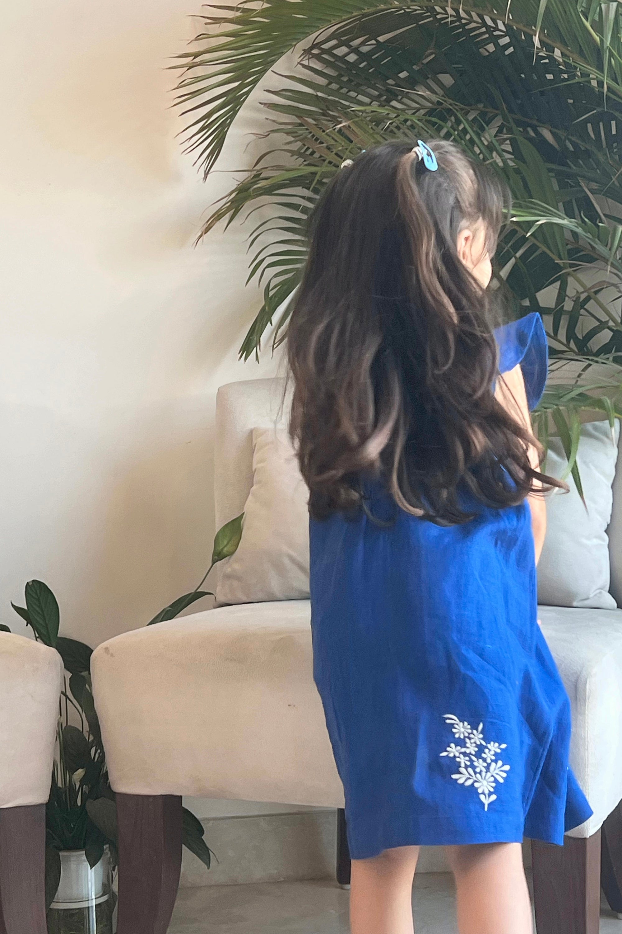 Elina Linen Dress -  Blue