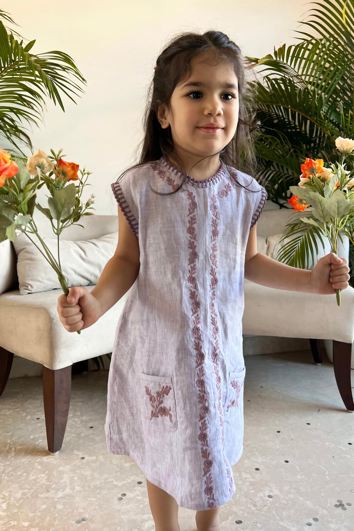 Sofie Linen Dress - Lilac