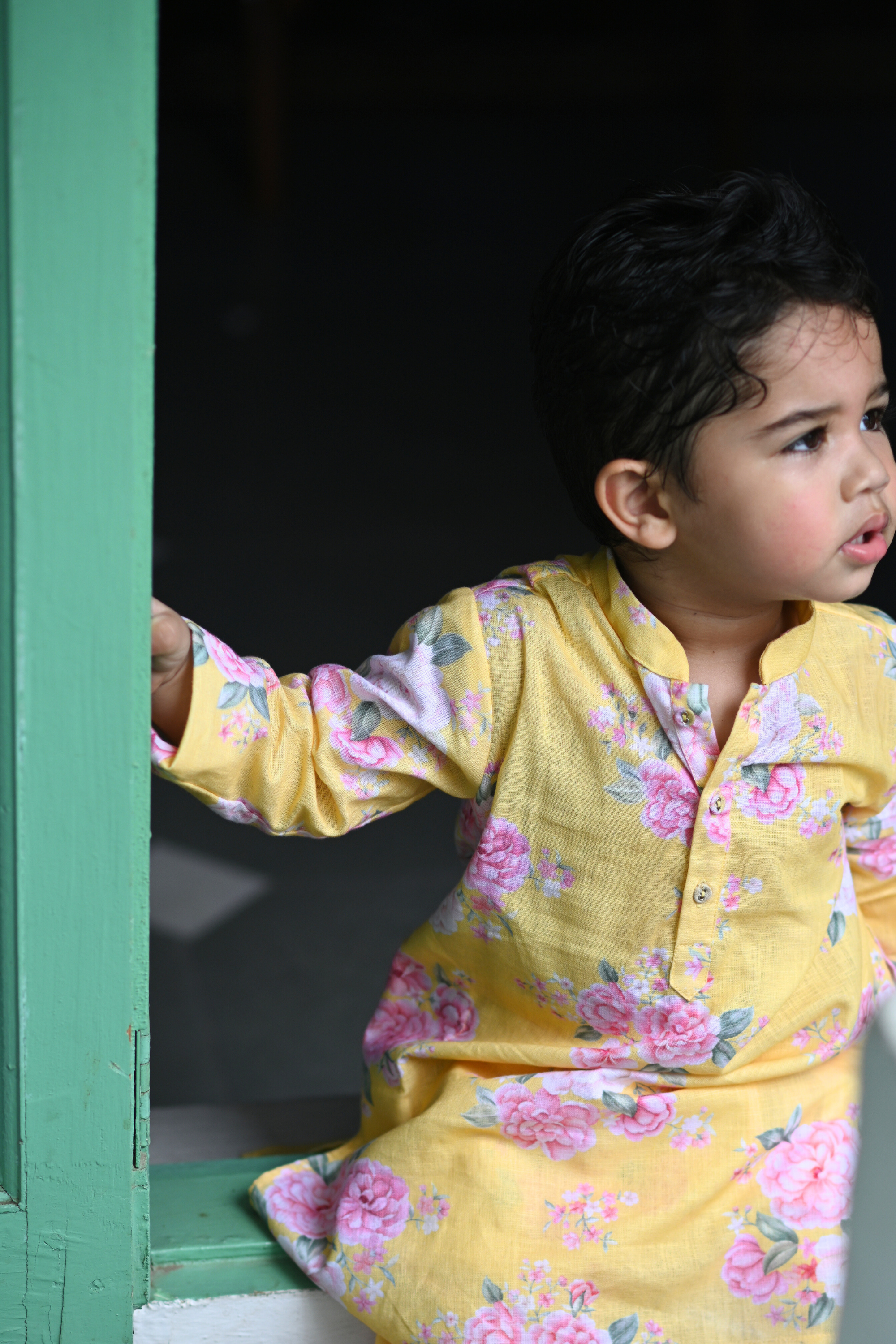 Anant Kurta Set - Yellow Phool Angan