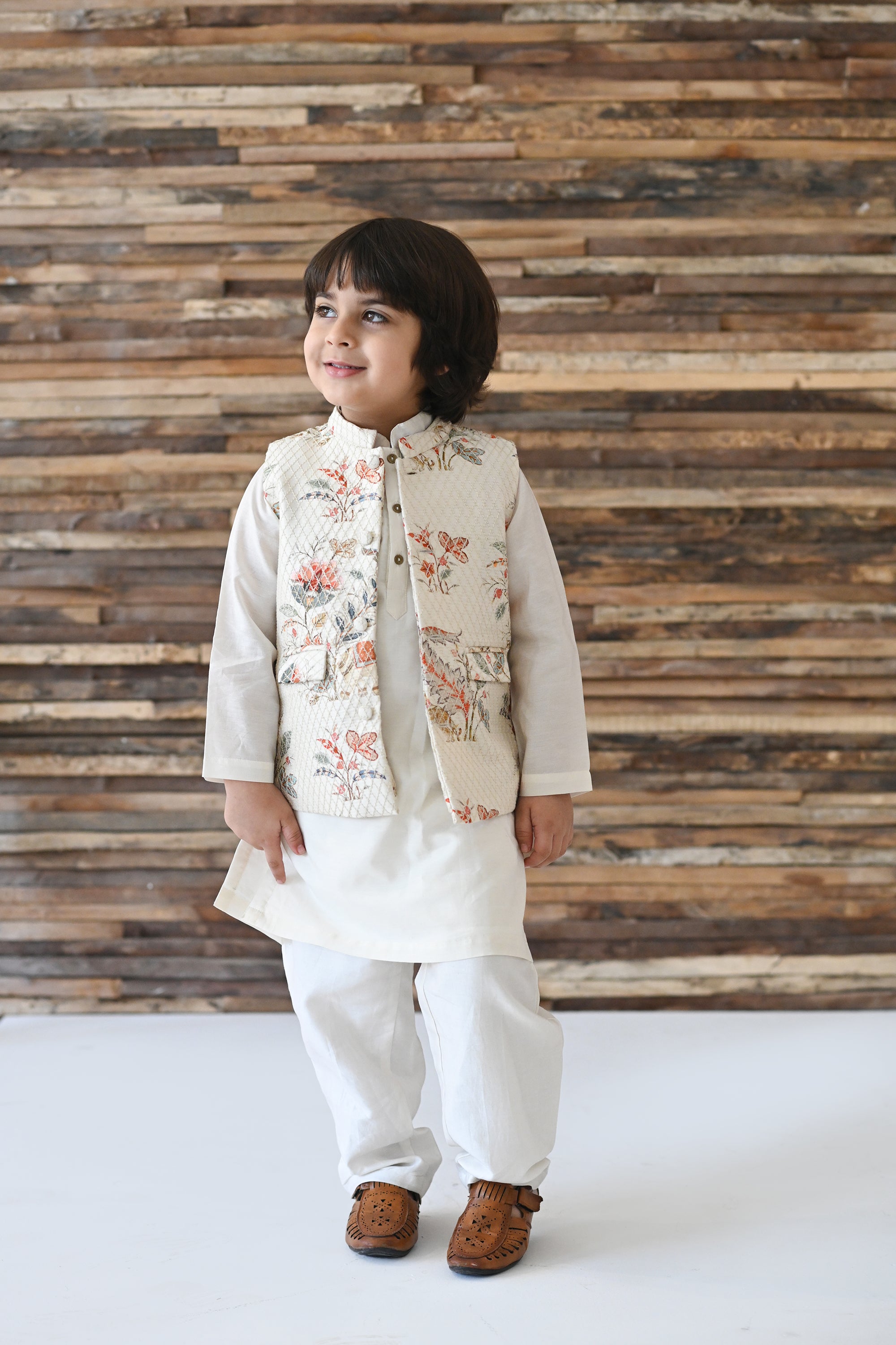 Fateh Bandhi Set- Off White Haathi Chintz