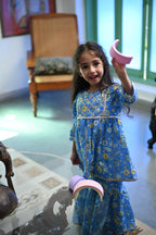 Rhea Gharara Set-Sky Blue Chintz