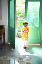 Aryaman Kurta Set - Mustard Palm Serenade