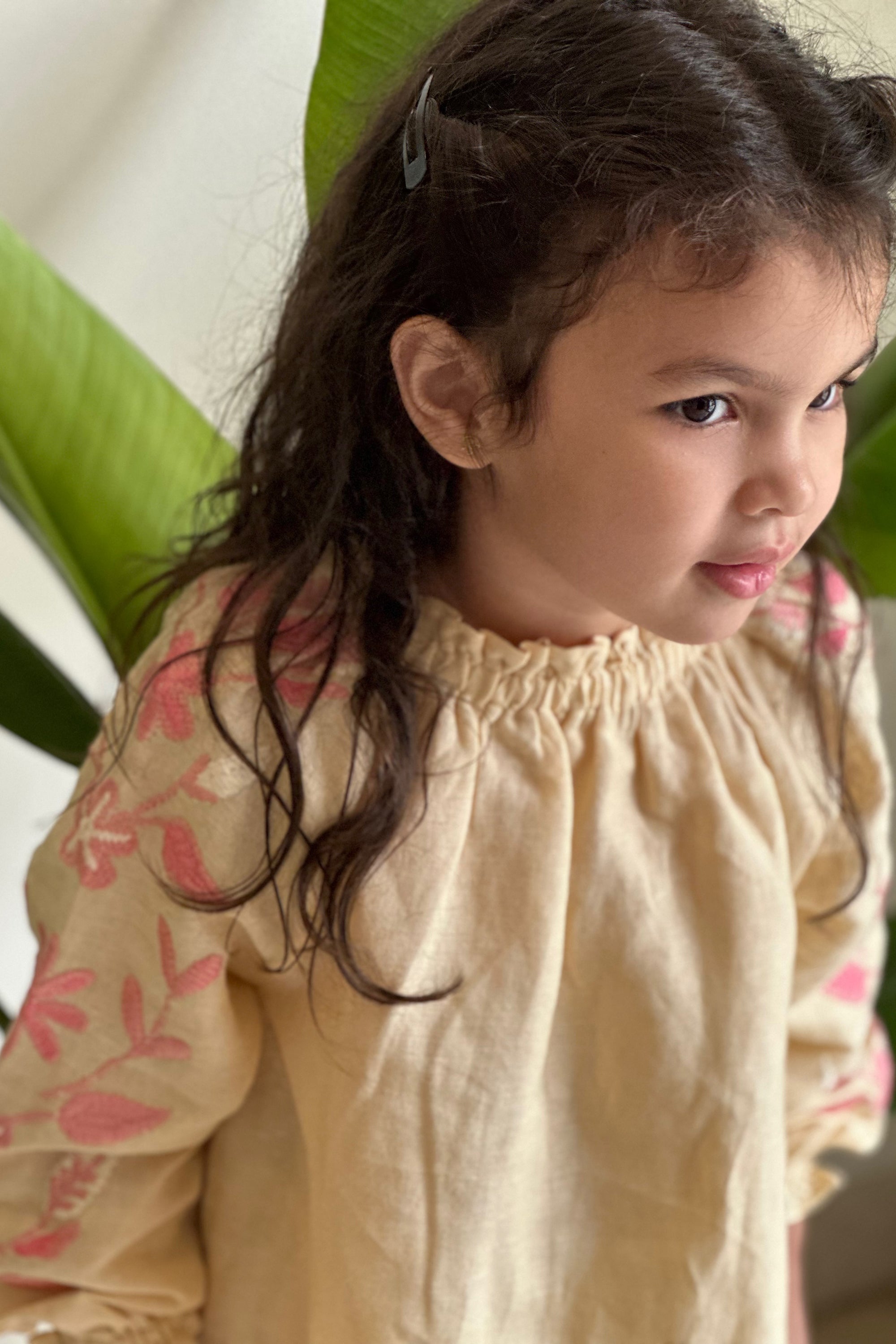 Julia Embroidered Set - Butter Linen