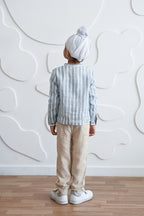 Lorenzo Linen Shirt - Blue stripe