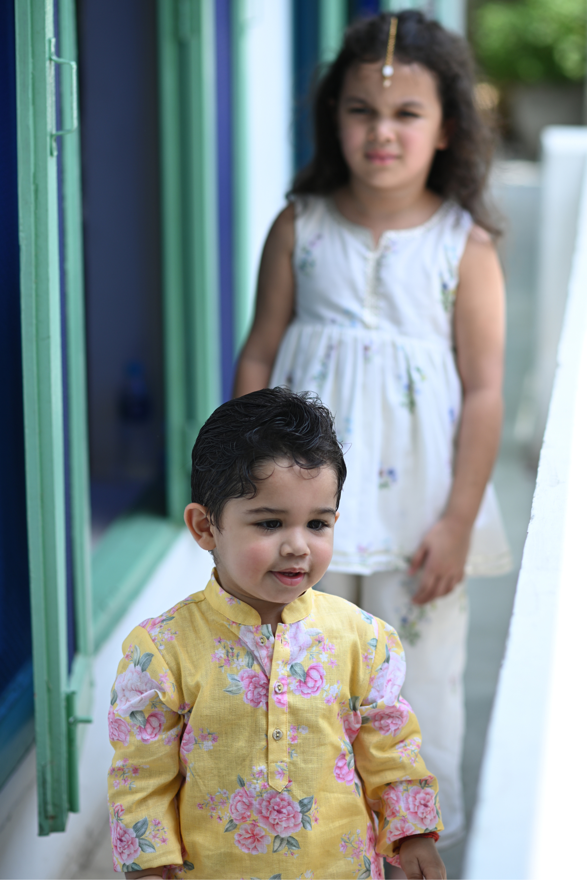 Anant Kurta Set - Yellow Phool Angan