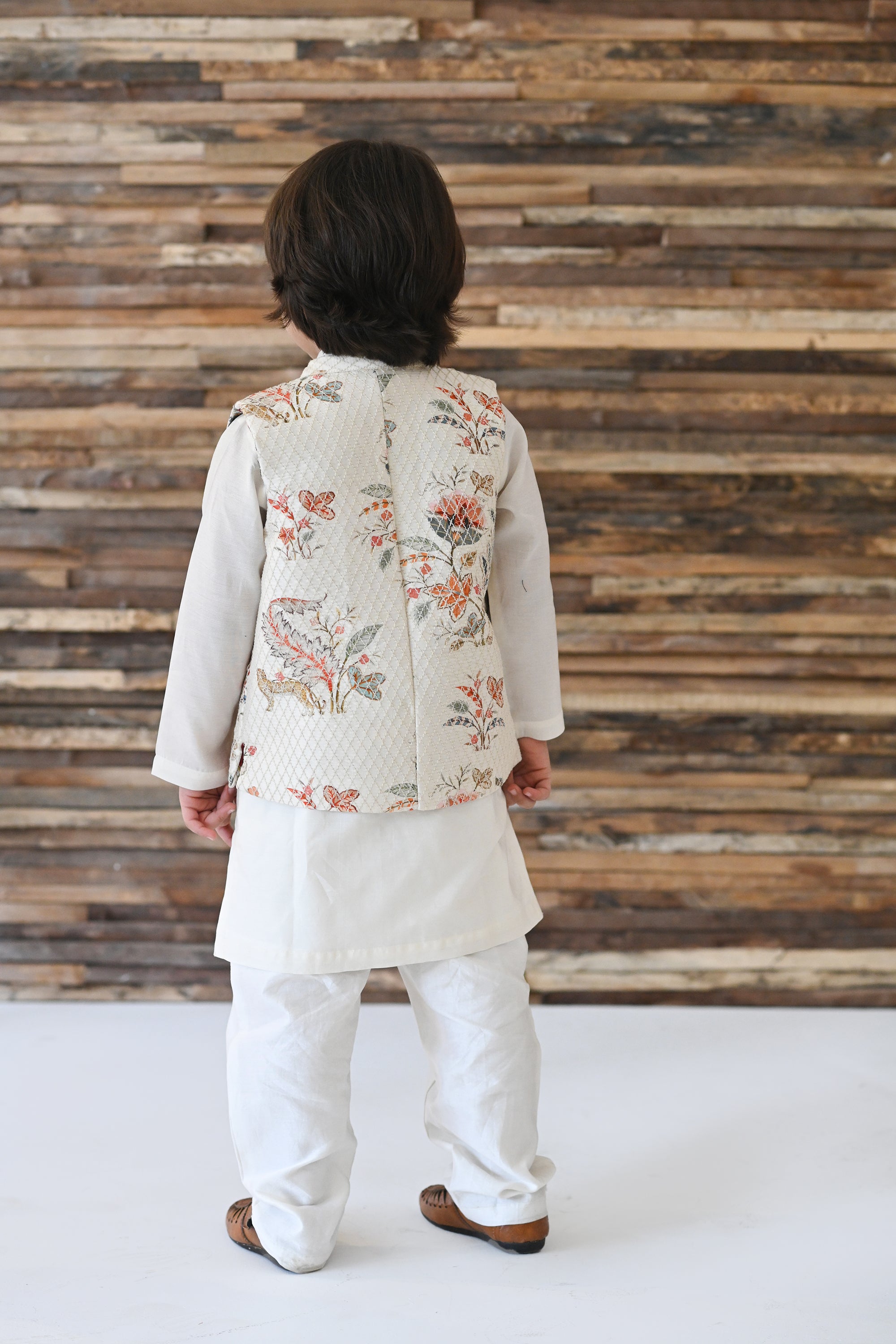 Fateh Bandhi Set- Off White Haathi Chintz