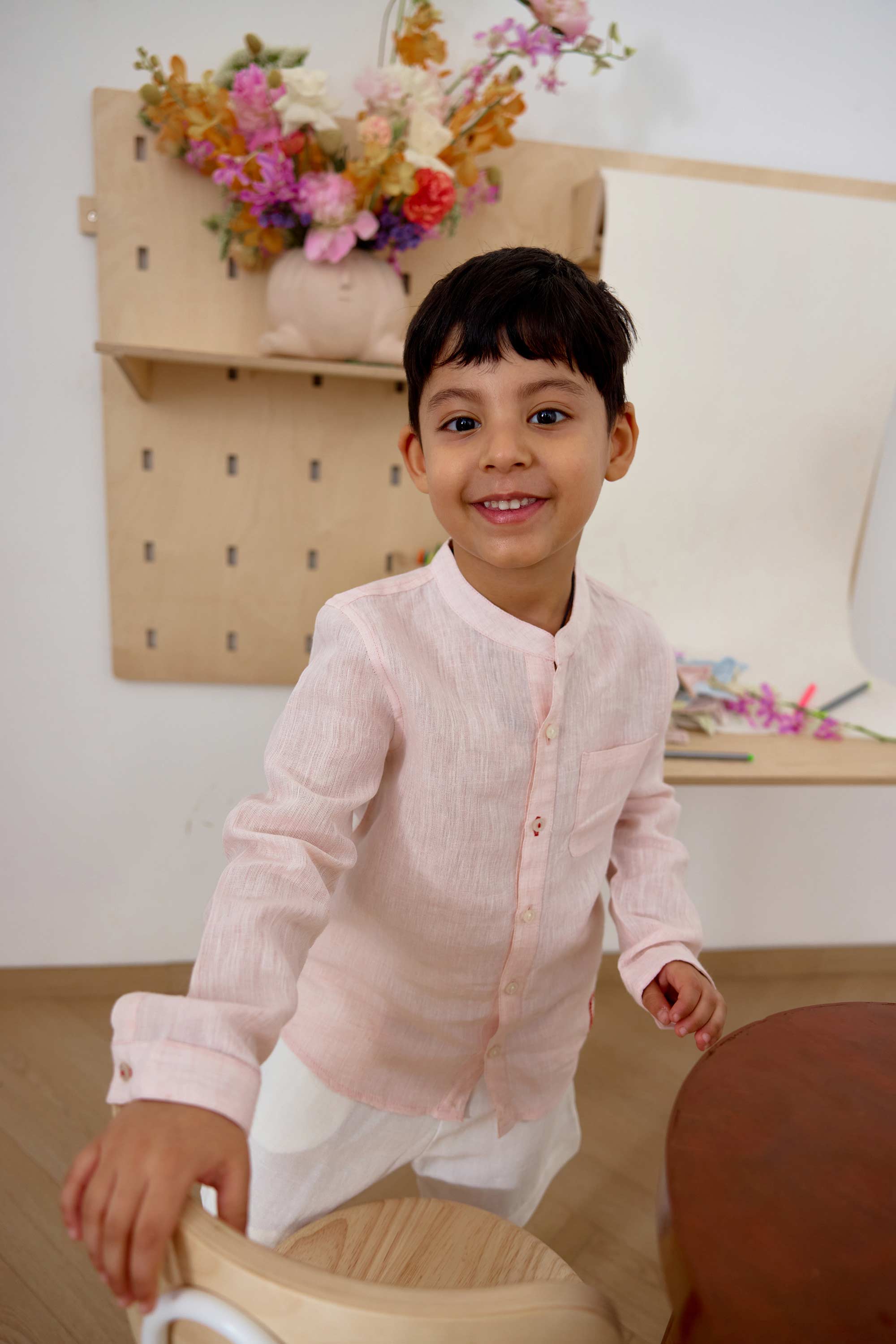 Grahame Shirt - Rosebud & Check