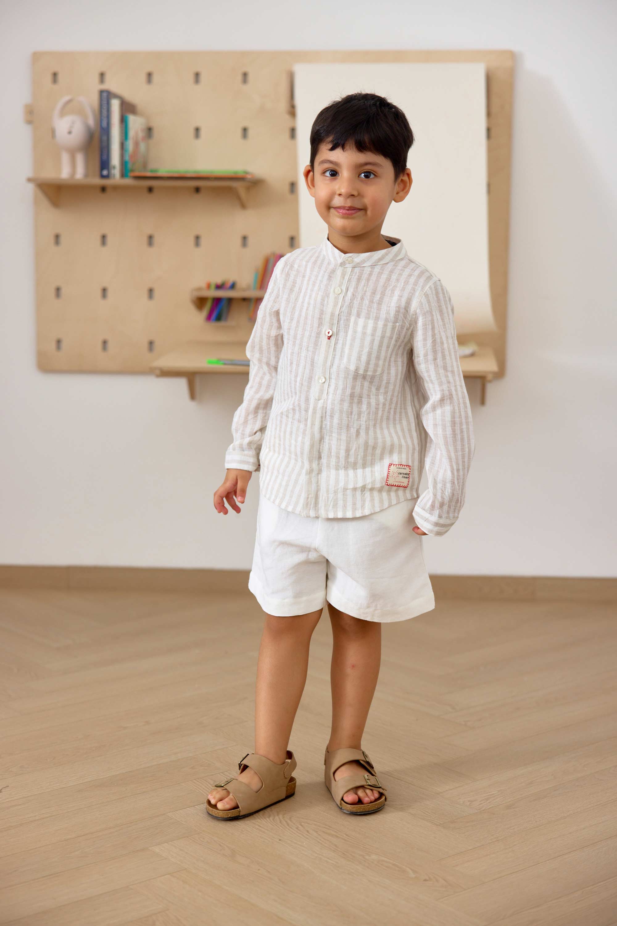 Grahame Shirt - Parchment Ticking