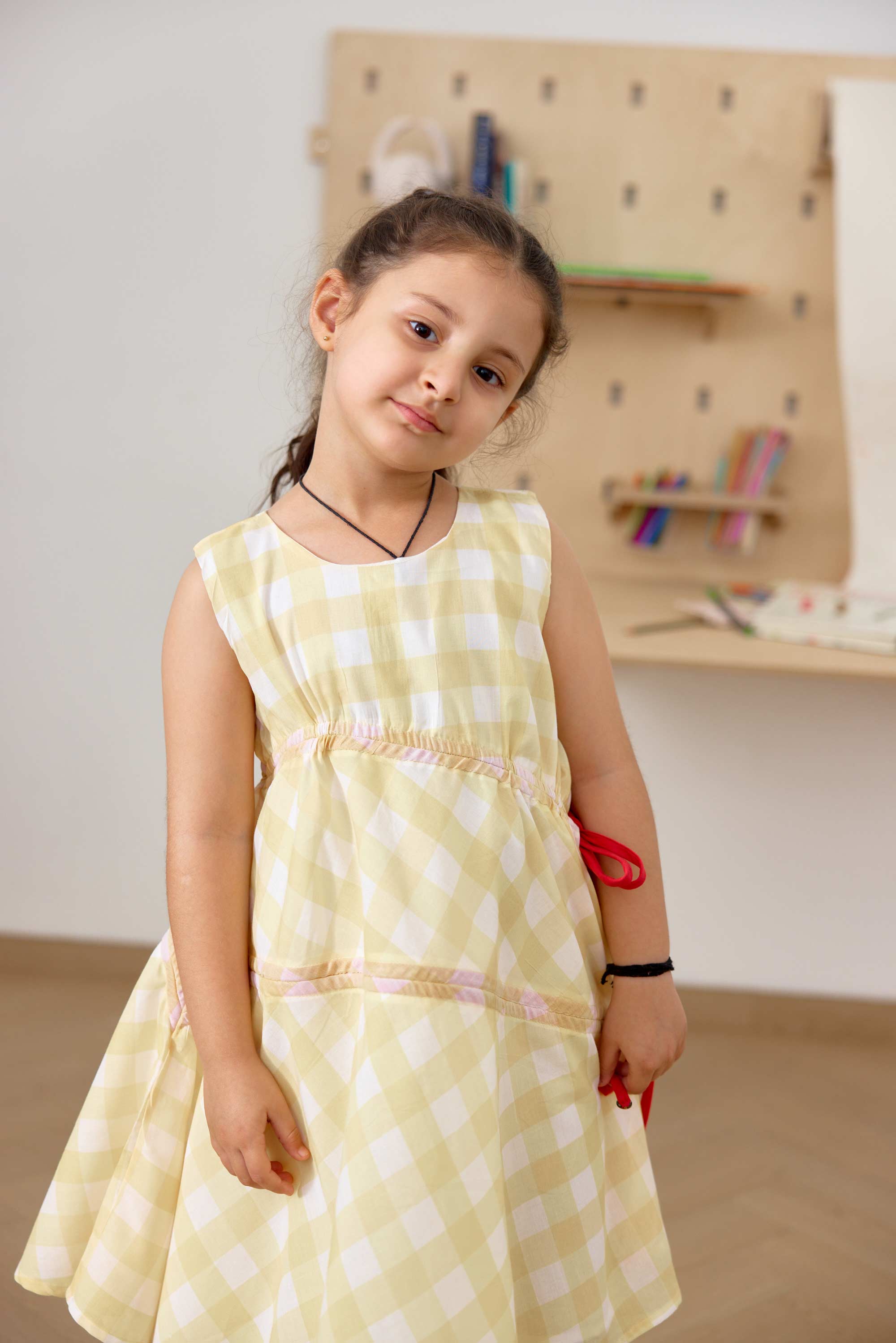 Greenaway Dress - Pencil Grid Check