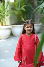 Naintara Gharara set - Red Junglle Reverie
