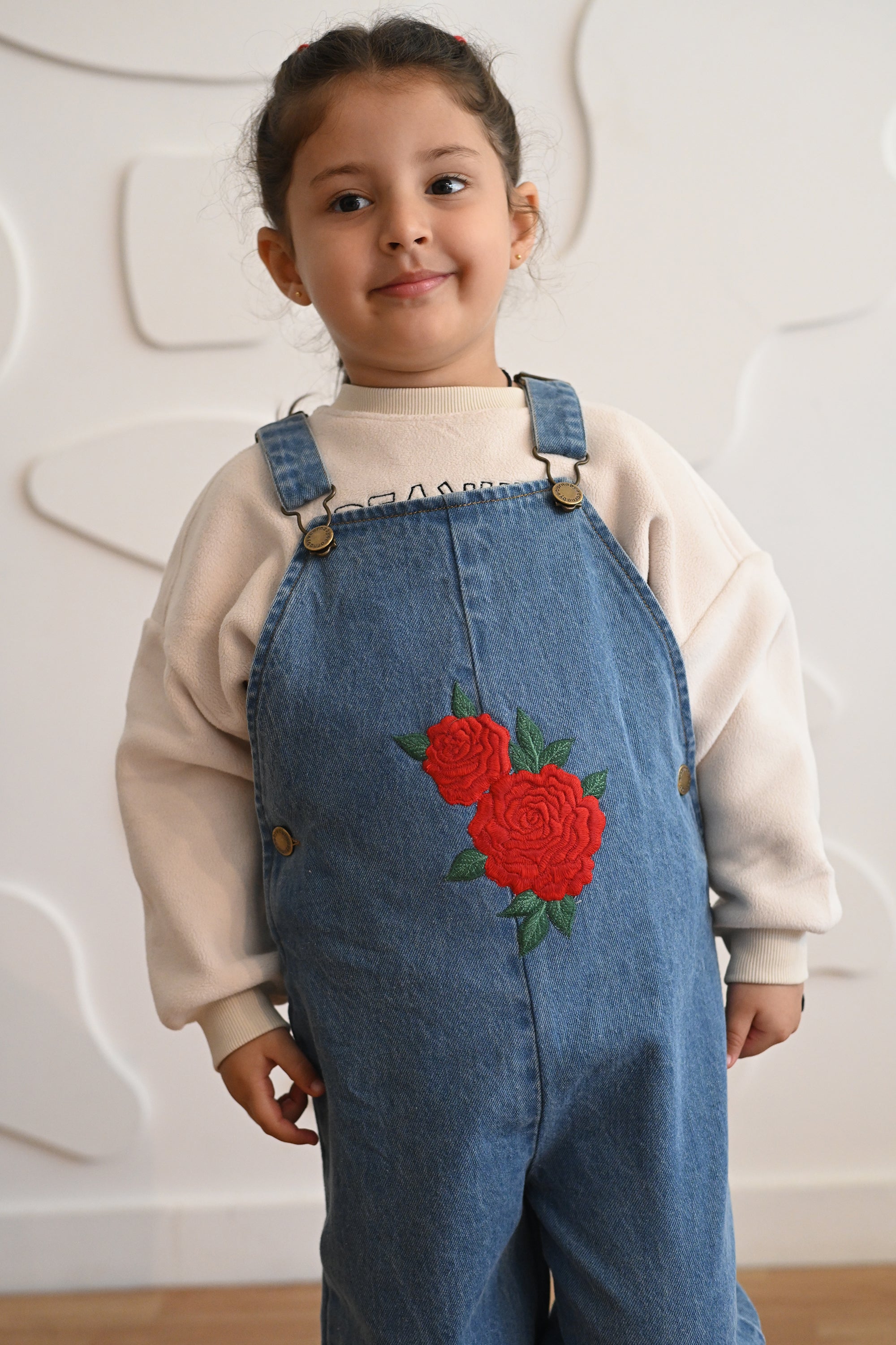 Floral Red Classic Dungarees