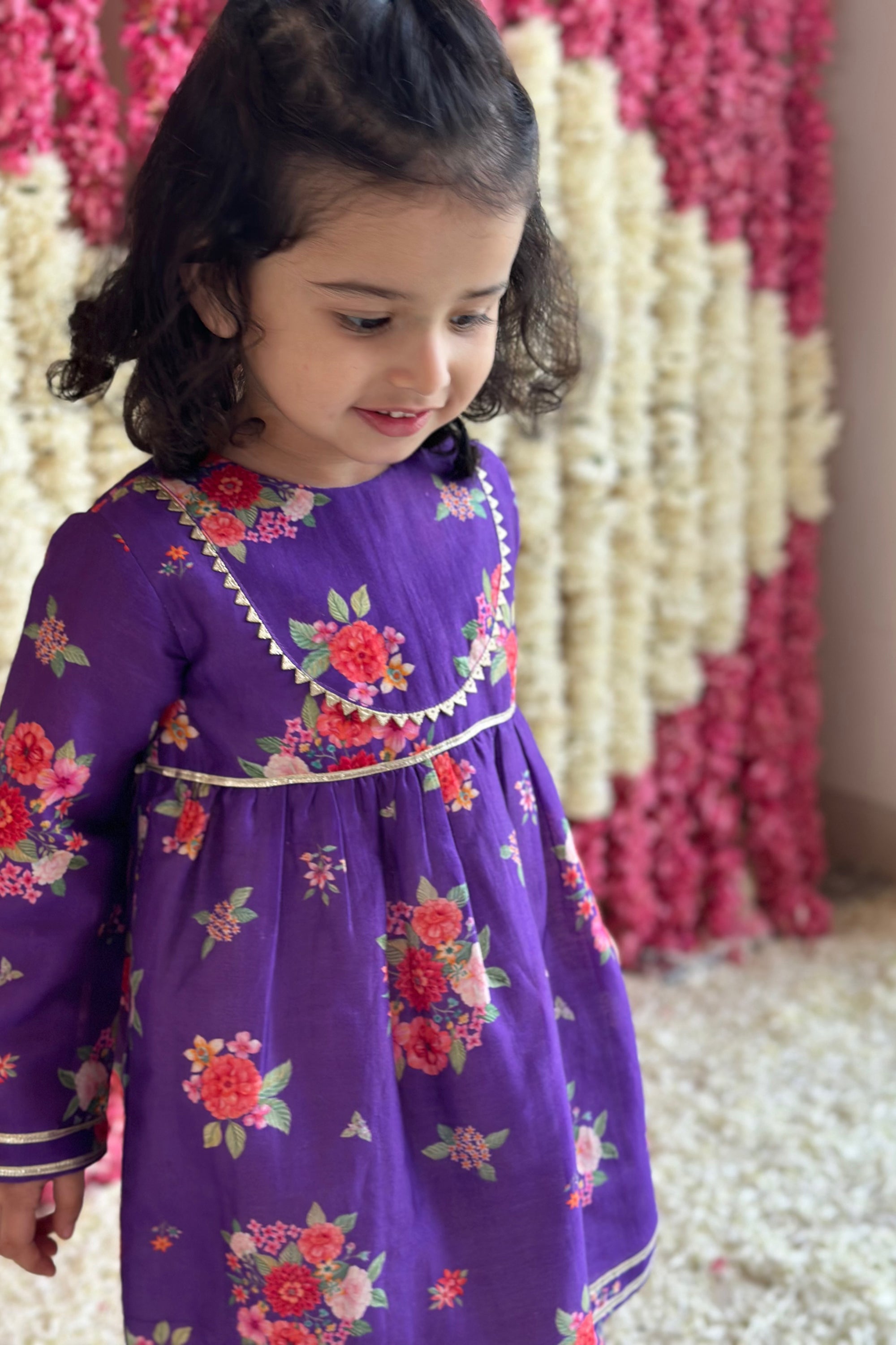 Diya Gharara Set - Purple Bagh