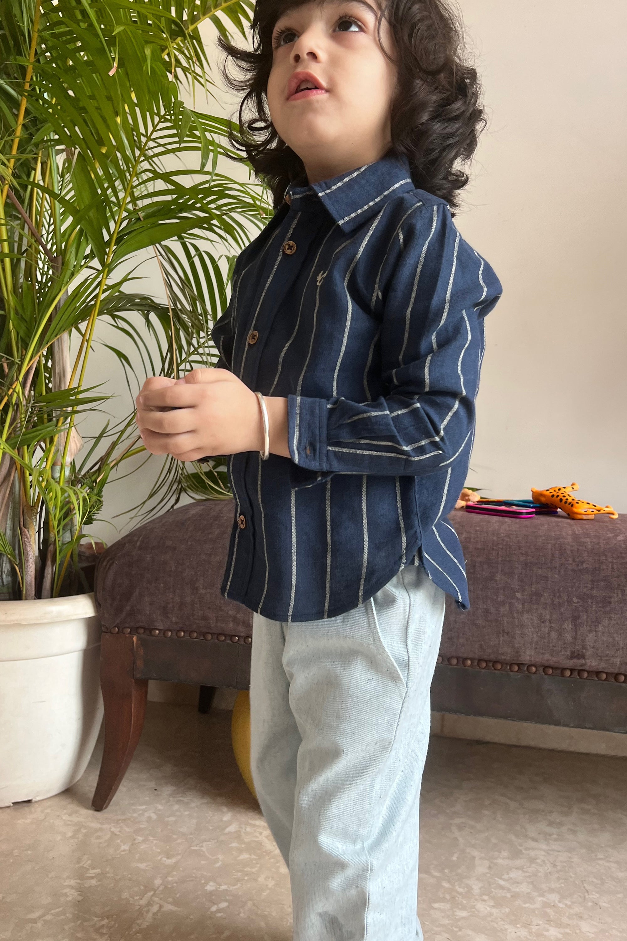 Andre Shirt- Navy Linen
