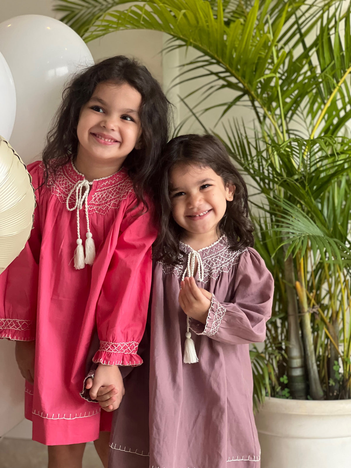 Leia Handsmocked Dress - Dusty Purple