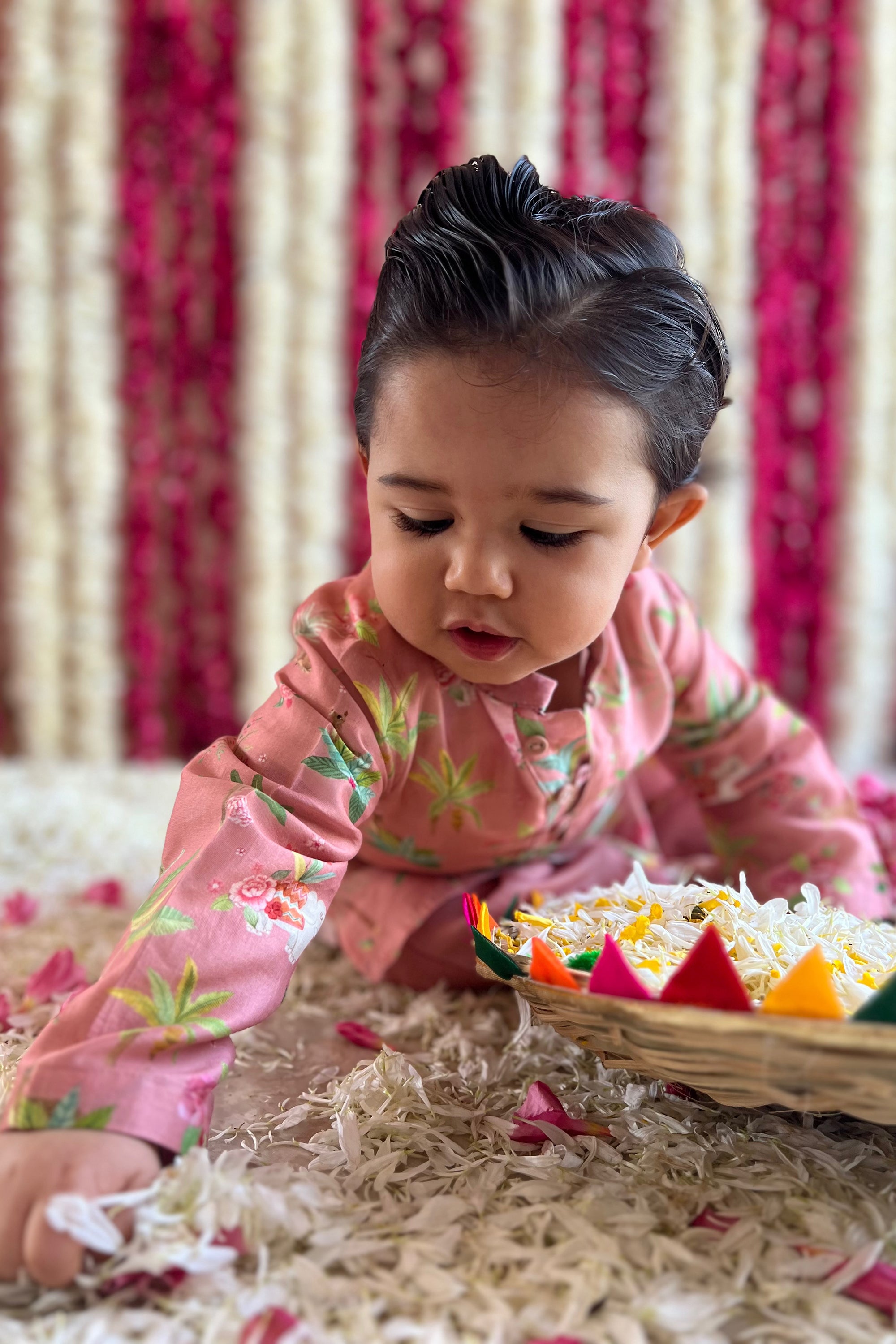 Tegh Kurta and Pyjama Set - Powder Pink Sher Bagh