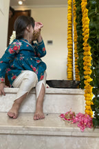 Veda Angrakha Set - Peacock Blue Bagh