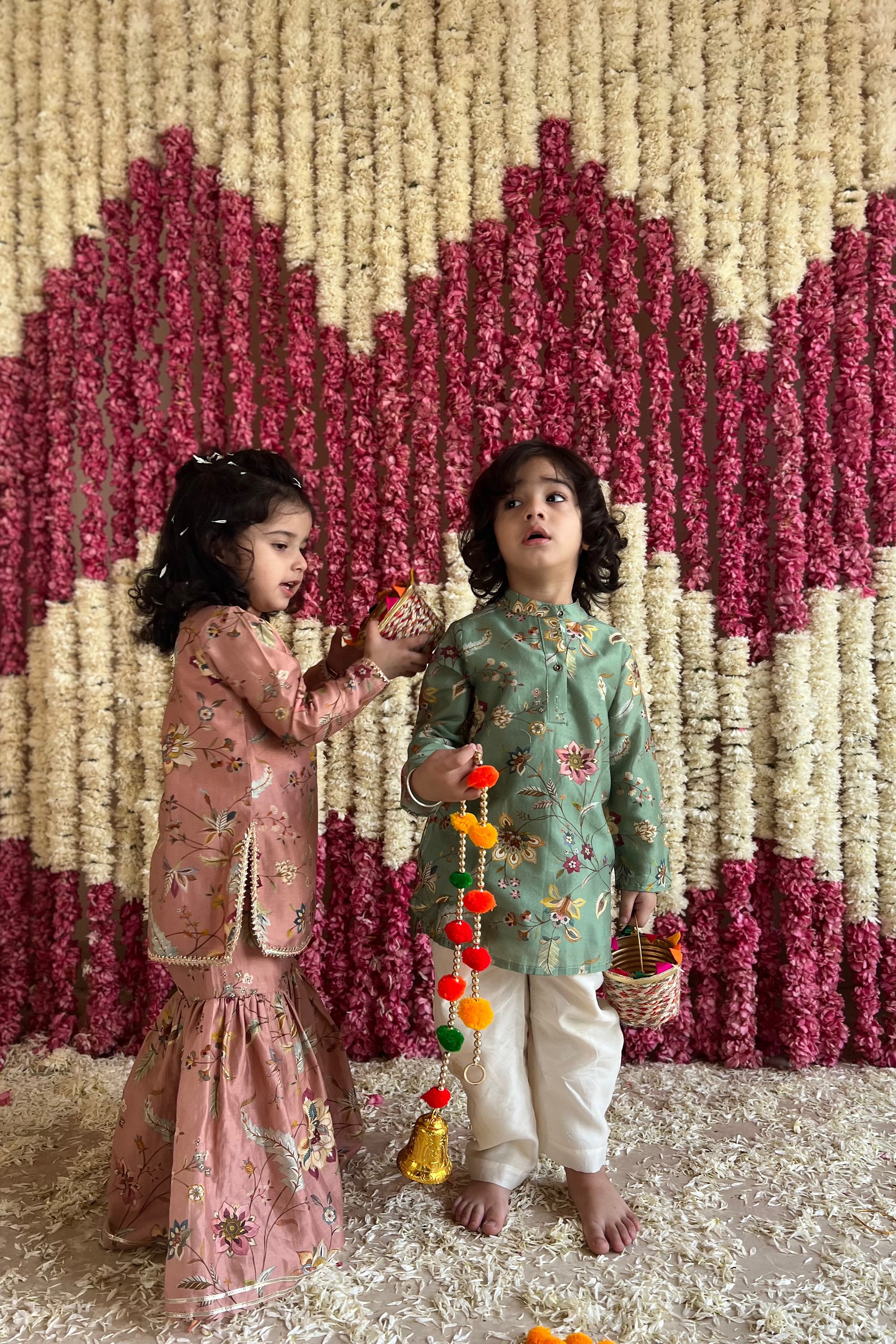 Vera Gharara Set - Blush Pink Sanobar Chintz