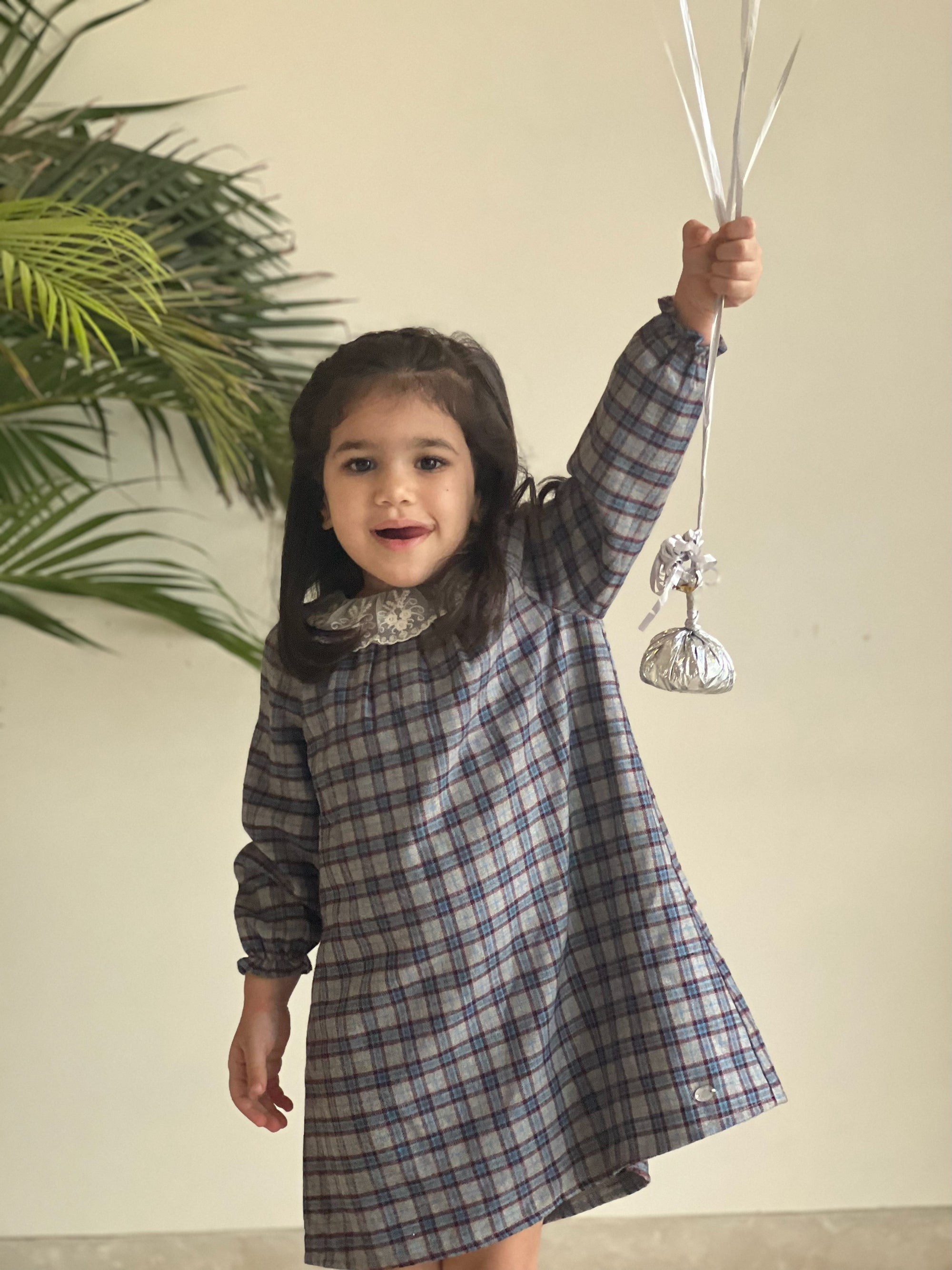 Flannel Raglan Lace Dress