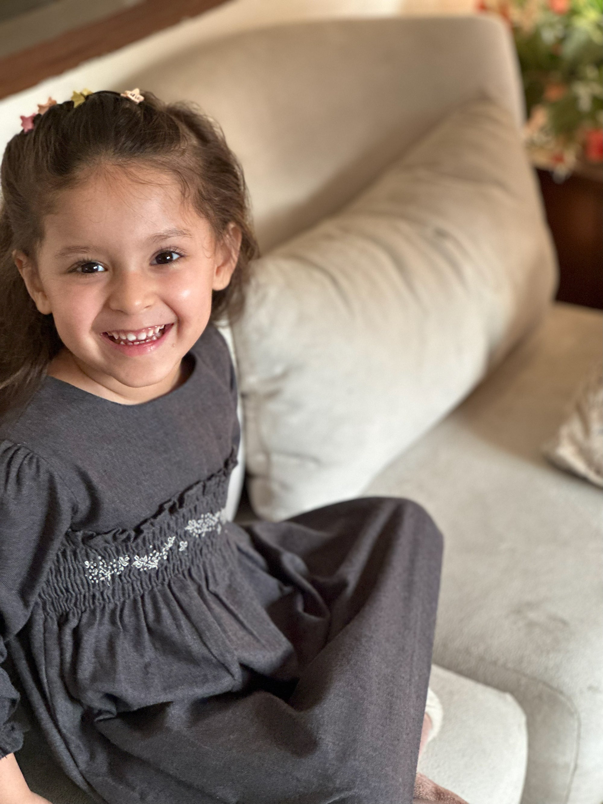 Marl Dandelion Handsmocked Dress