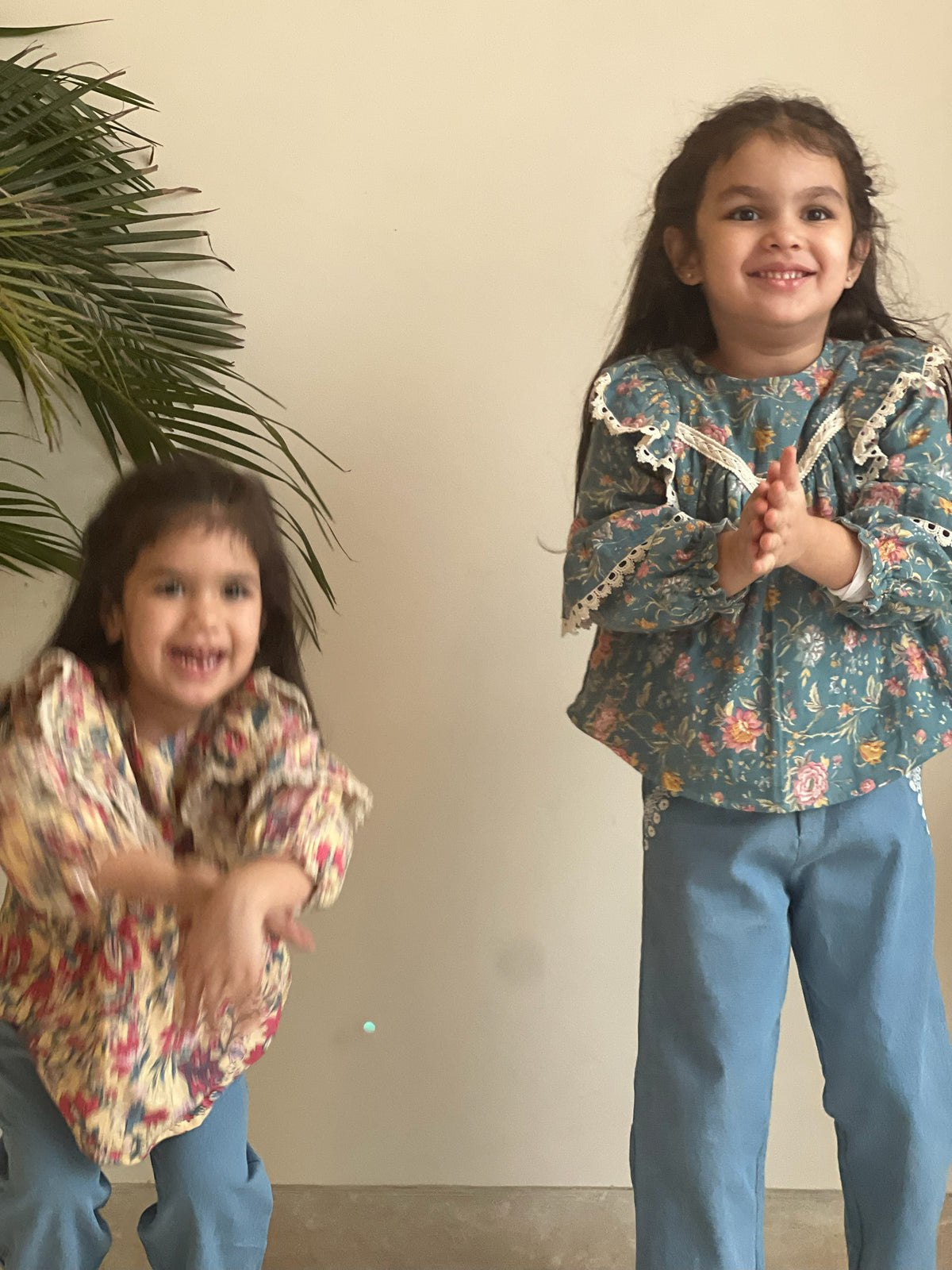 Teal Meadow French Chintz Blouse