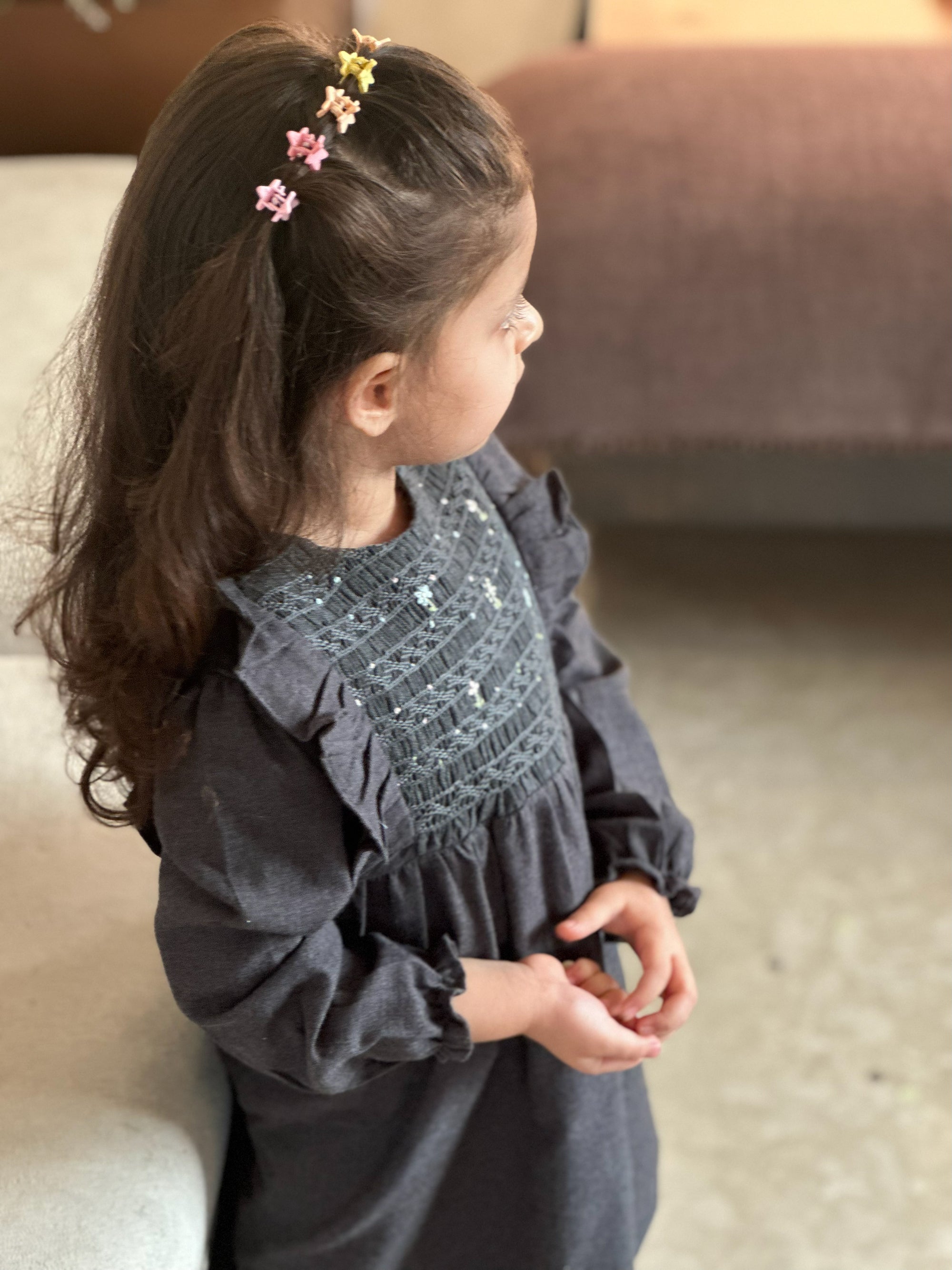Grey Marl Handsmoked Dress
