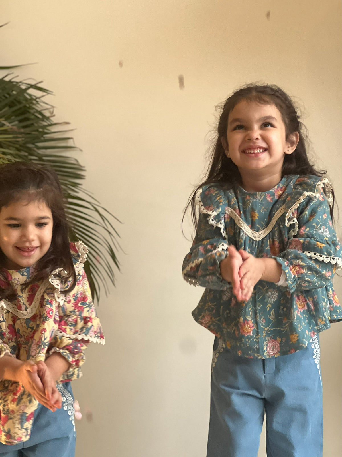 Teal Meadow French Chintz Blouse
