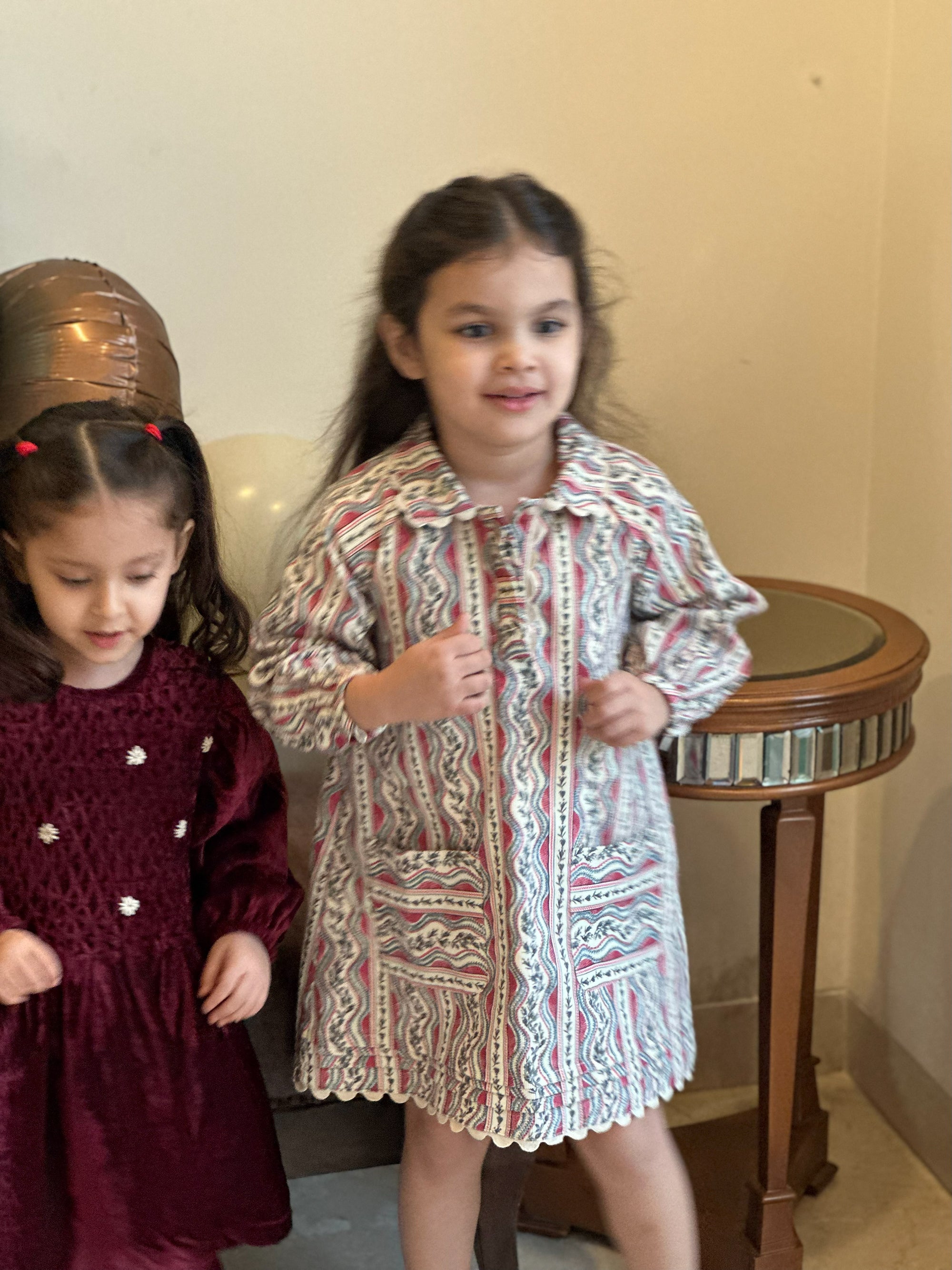 Maroon Handsmocked Velvet Dress