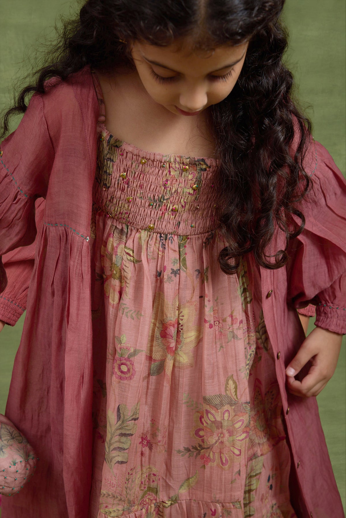 Gulabi Fuwara Peplum Set