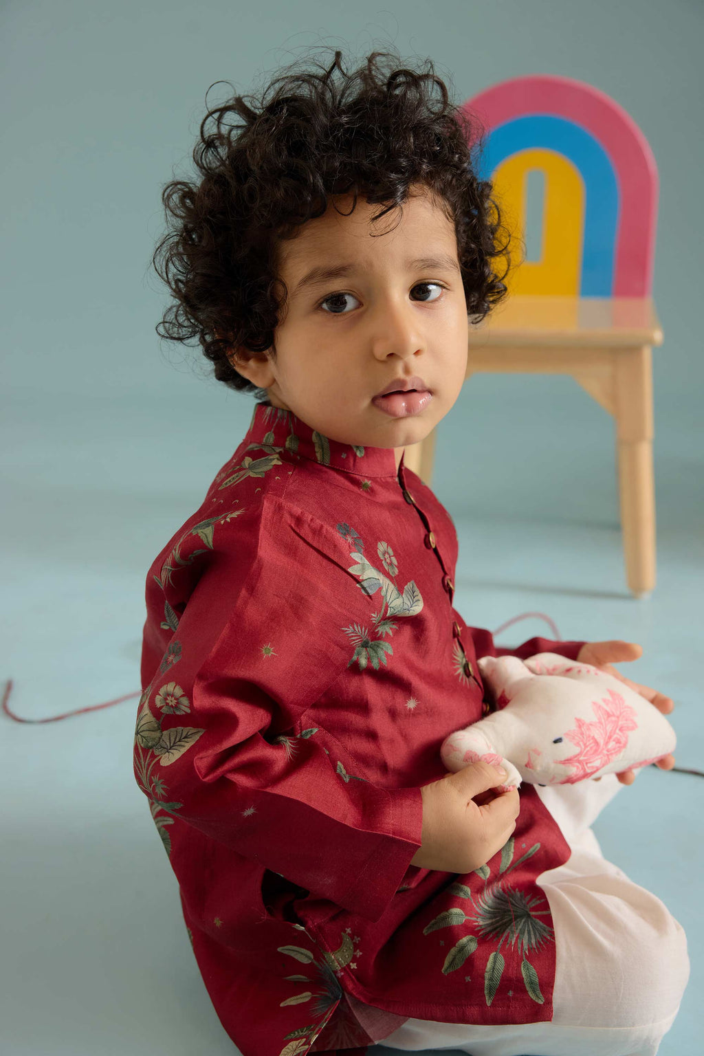 Cherry Borassus Kurta Set