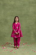 Fushia Raffia Angrakha Set